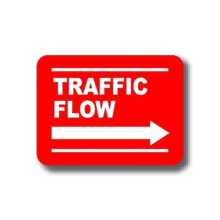 Ergomat 12in x 9in RECTANGLE SIGNS - Traffic Flow DSV-SIGN 108 #0326 -UEN